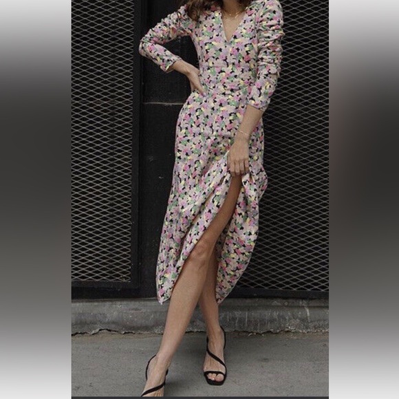H&M Dresses & Skirts - H&M Pink and Purple Wrap Midi Skirt for Cocktail